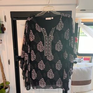 Sheer Angel 3/4 Sleeve Tunic Sz 2x